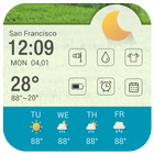 Calendar alarm clock weather icon
