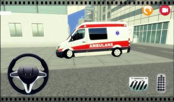 Trafikte Ambulans Sürme 3D poster