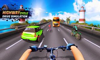 Highway Cycle Drive Simulation Affiche