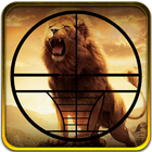Lion chasse Show vers le bas icône