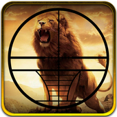 Lion chasse Show vers le bas icon
