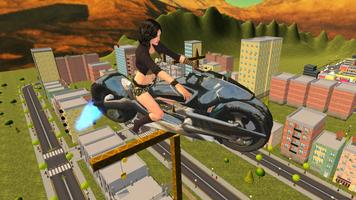 Flying Moto Bike City Ride 3D-poster