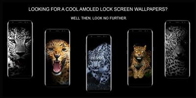 Leopard Dark Black AMOLED Lock Screen Wallpaper 포스터