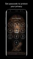 Lion Royal Black AMOLED Lock Screen Wallpaper 截图 1