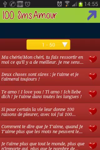 100 Sms D Amour Pour Android Telechargez L Apk