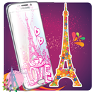 Pink Glitter Paris Eiffel wallpapers APK