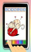 Coloriage de chats Affiche