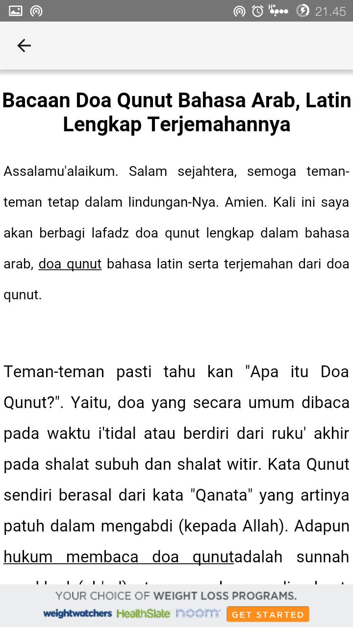 Contoh Soal Dan Materi Pelajaran 5 Doa Qunut Latin Sholat Subuh