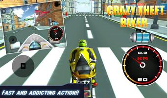 3D Crazy Theft Biker Affiche