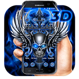 Tema 3D Blue Angel Angel Skull
