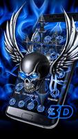 2 Schermata Tema 3D Blue Angel Angel Skull