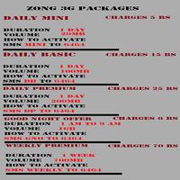 3G and SMS Packages Rates Pak capture d'écran 1