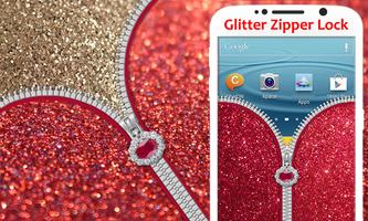 Glitter Zipper Lock Affiche