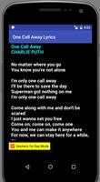 One Call Away Lyrics syot layar 1