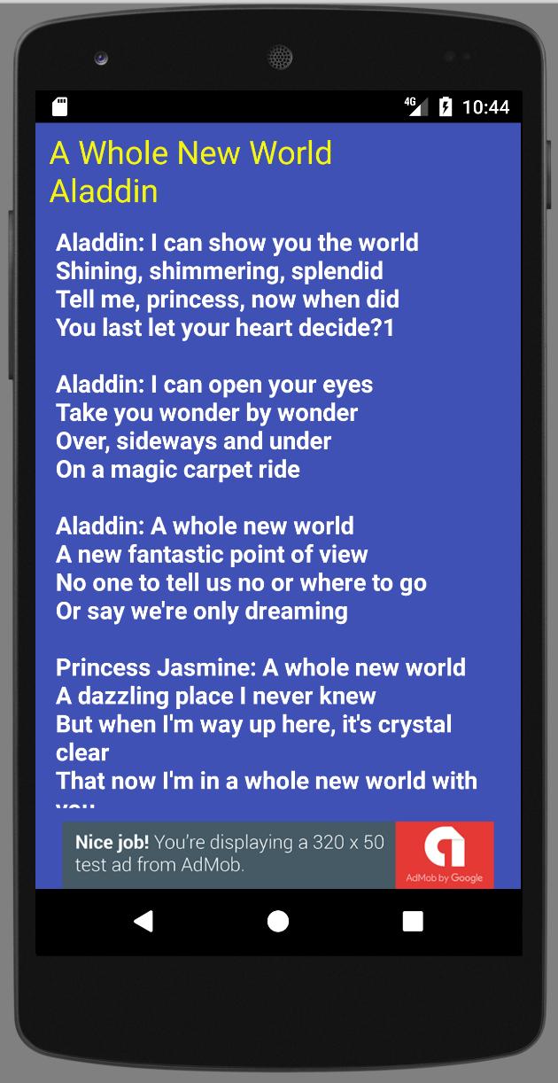 A whole new world lyrics