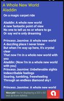 A Whole New World Lyrics تصوير الشاشة 1