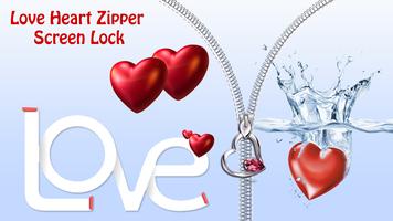 Coeur d'amour Zipper l'écran Affiche