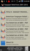 Taxpayer Relief Acts 2001-2012 captura de pantalla 2