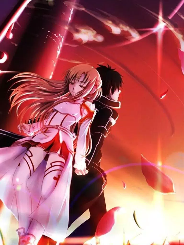 Asuna e Kirito Wallpaper Vermelho