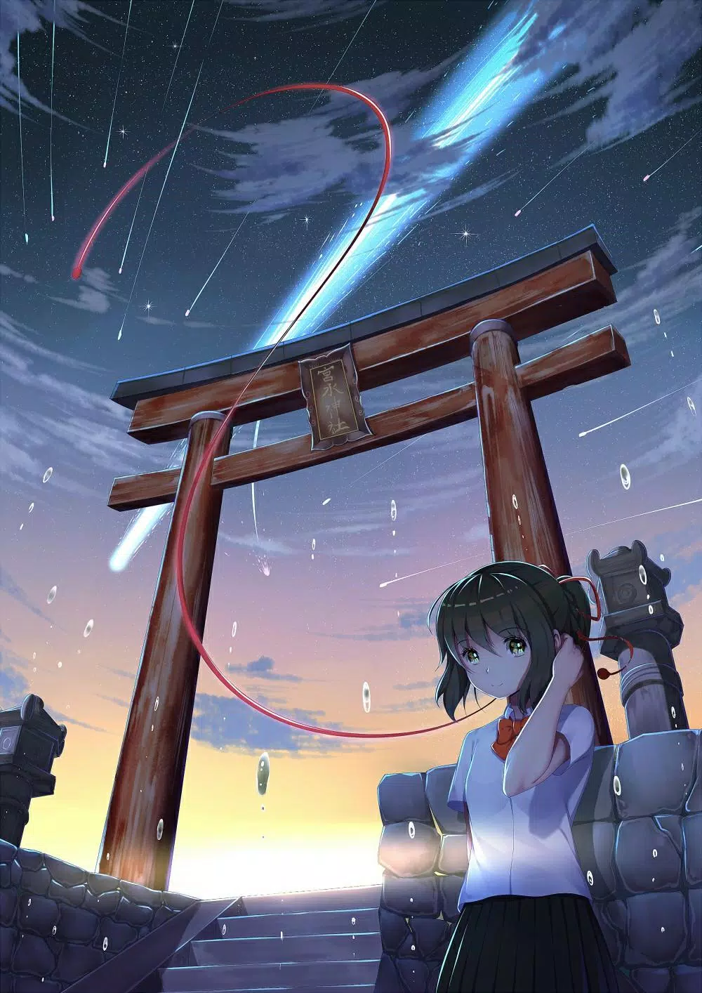 Anime Your Name. Mitsuha Miyamizu Taki Tachibana Kimi No Na Wa. Fond d'écran
