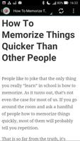 برنامه‌نما How To Memorize Things Quicker عکس از صفحه