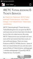 Irctc Tatkal capture d'écran 1