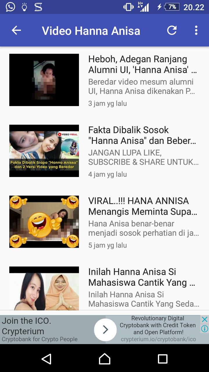The description of VIDEO HANNA ANISA App.