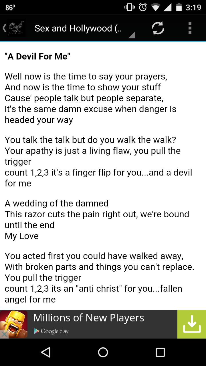 Black Veil Brides Lyrics For Android Apk Download - black veil brides in the end roblox