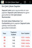 Sayısal Loto Çok Çıkan Sayılar screenshot 1