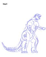 Draw Monster GO Zilla постер
