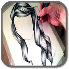 How to draw hair icono