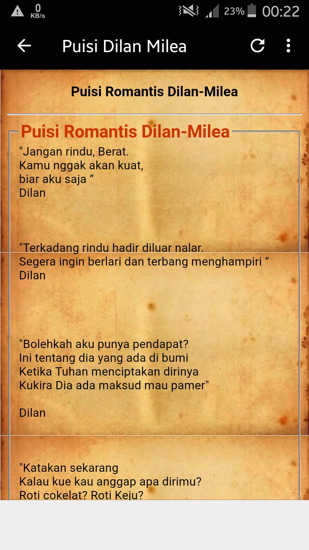 Puisi Rayuan Dilan Dan Milea Paling Romantis For Android Apk