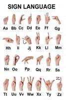 تعلم لغة الإشارة الملصق