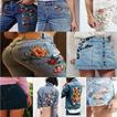 Ladies Jeans Floral Embroidery