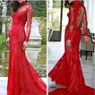 Red Ao Dai Lace Fashion Style.