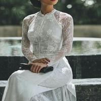 Ao Dai White Lace Styles. screenshot 2