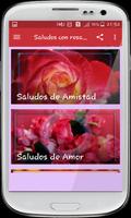 Saludos con rosas hermosas Affiche