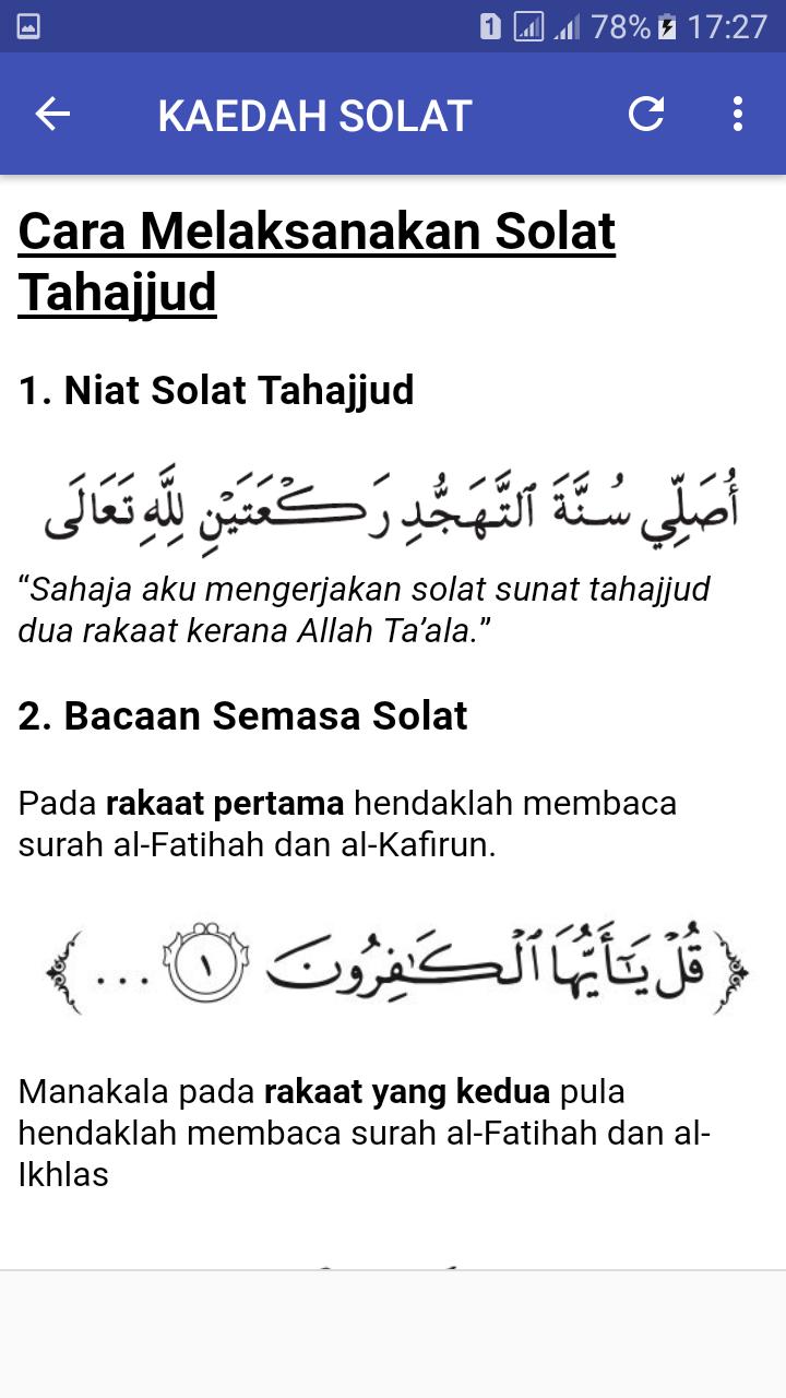 Niat solat tahajjud