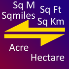 Sqm, Sqkm to Acre, Hectare, Ar آئیکن