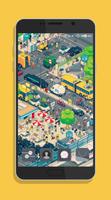 Pixel Art City Wallpaper Affiche