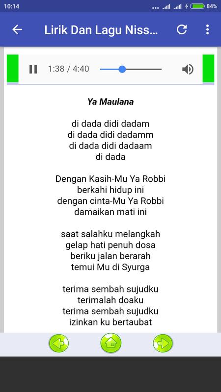 Lirik Lagu Nissa Sabyan Maulana Lagu bidadari bidadam adalah lagu sholawat yang kini tengah populer. lirik lagu nissa sabyan maulana