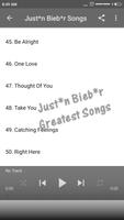 برنامه‌نما Justin Bieber Greatest Songs عکس از صفحه