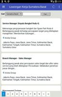 Lowongan Kerja Sumatera Barat Terbaru स्क्रीनशॉट 1