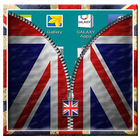 UK Flag Zipper Lock icône