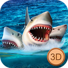 Three Headed Shark Underwater Survival أيقونة
