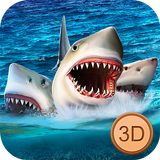 Three Headed Shark Underwater Survival أيقونة