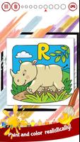 สมุดภาพระบายสีสัตว์ ตัวอักษร A-Z สำหรับเด็ก captura de pantalla 1