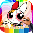 How To Draw PowerPuf girls - girls coloring book-icoon