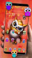 Cute Animated Owl Theme تصوير الشاشة 1