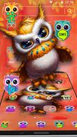 Cute Animated Owl Theme تصوير الشاشة 2